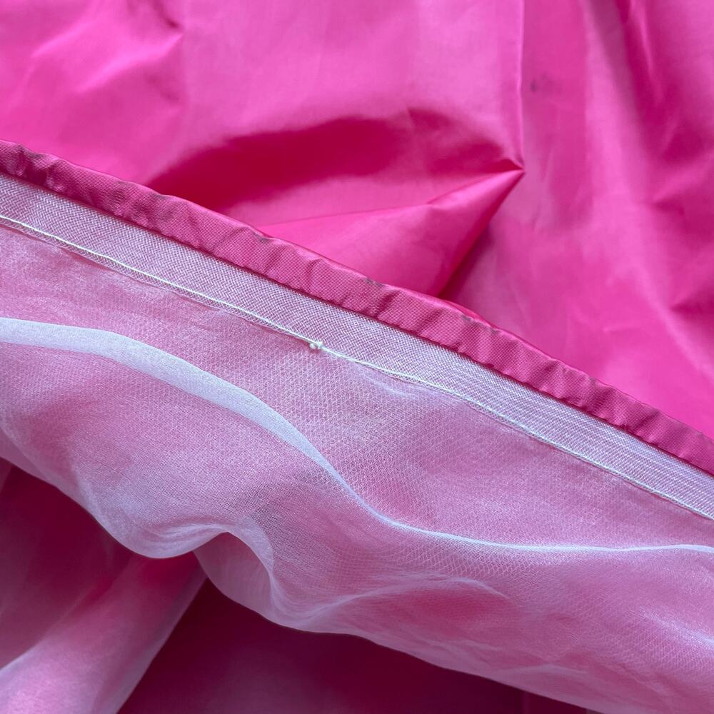 🔥80s Victor Costa Sequin Embroider Strapless Barbiecore Taffeta Pink Ball Gown - Picture 17 of 17